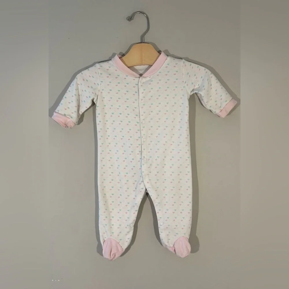 $8 ADD‎ ON Janie and Jack footie 3-6M vintage baby gap hearts baby girl sleeper